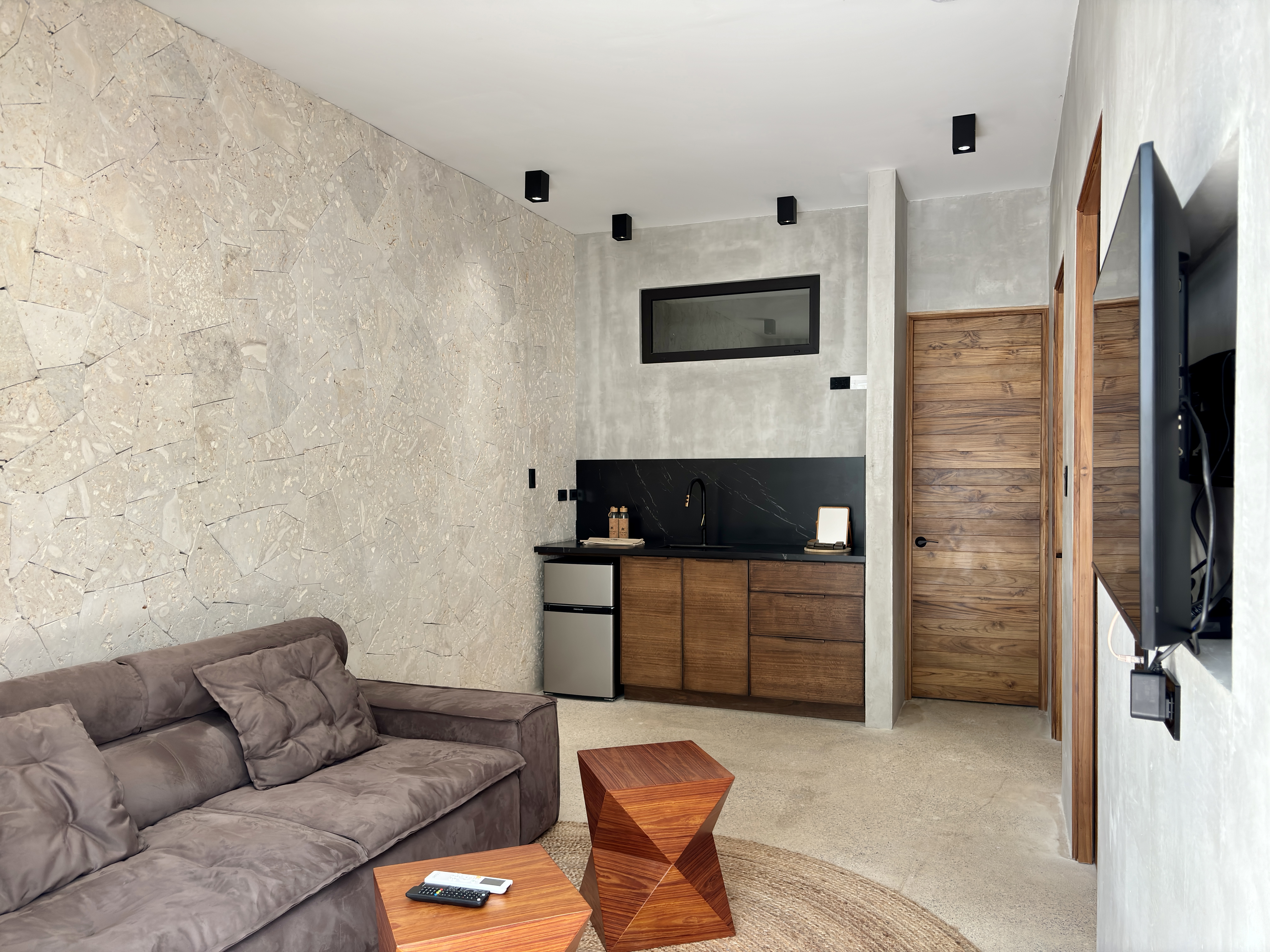 Open-plan living and dining