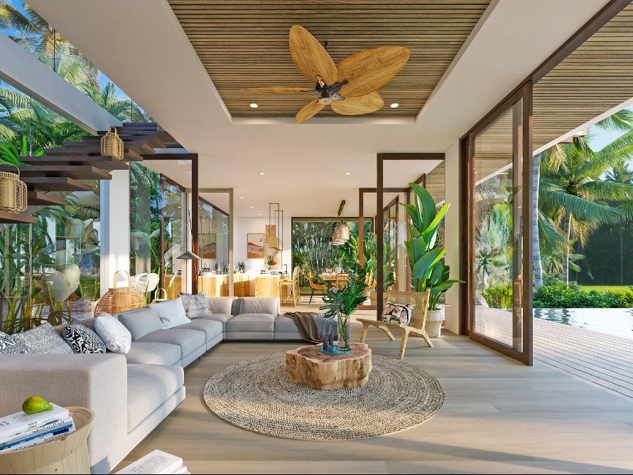 Villa concept at dusk