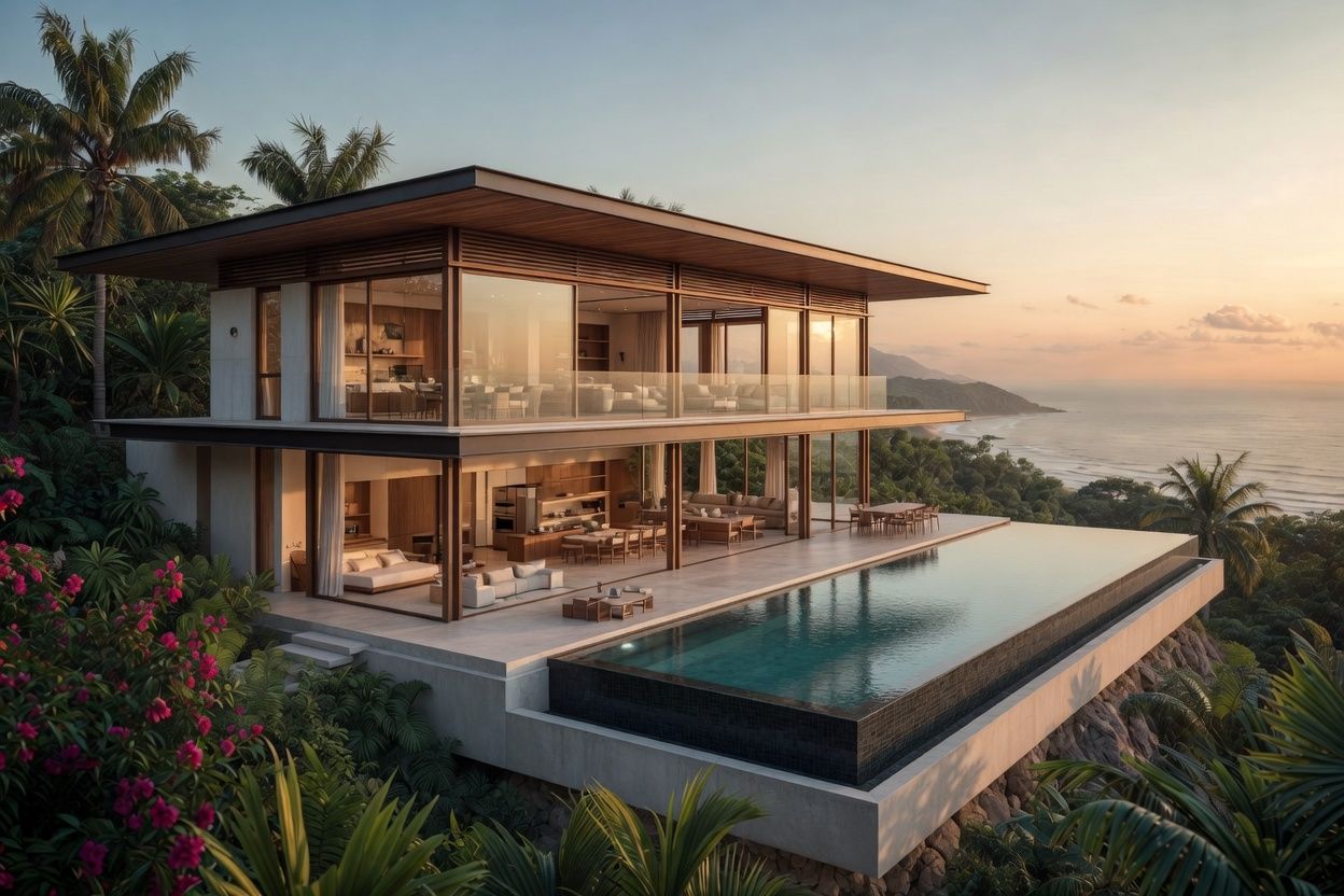 Mal Pais hilltop villa interior concept