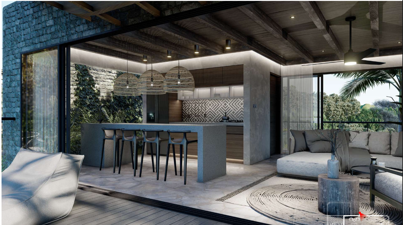 Open-plan kitchen and living concept