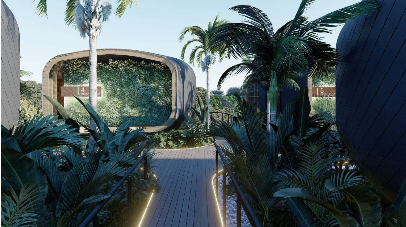 Jungle pathway between the villas